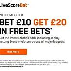livescore bet 10 get 20